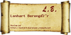Lenhart Berengár névjegykártya
